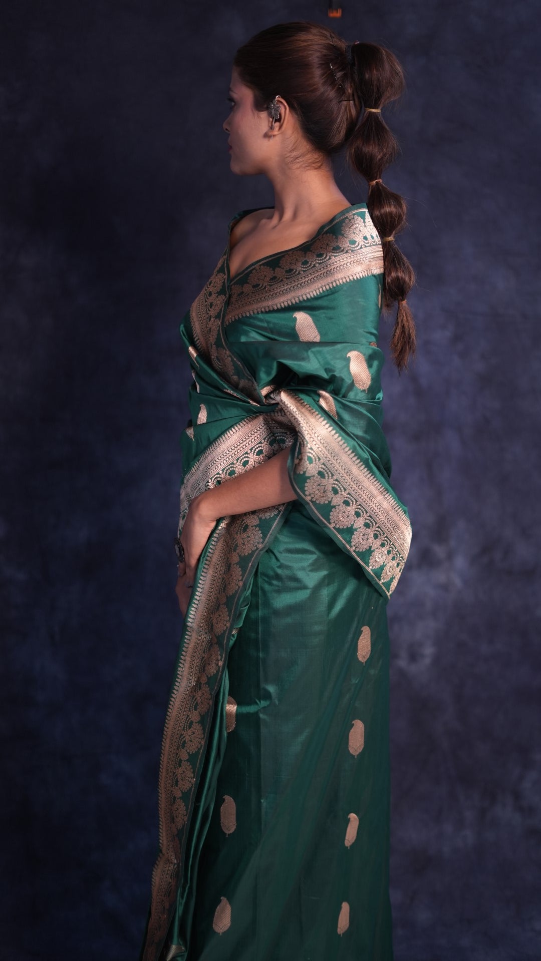 Shantala: Pure Katan silk handwoven Banarasi saree