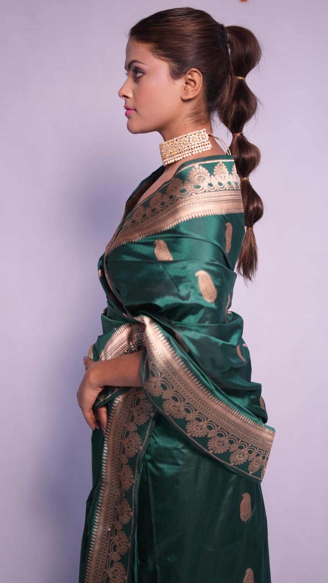 Shantala: Pure Katan silk handwoven Banarasi saree