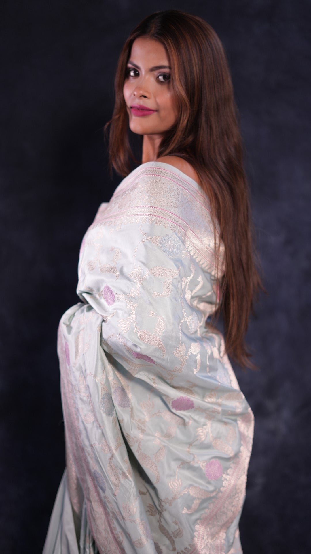 Ashwin: Pure Katan silk handwoven Banarasi saree
