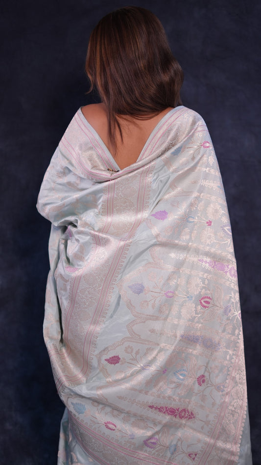 Ashwin: Pure Katan silk handwoven Banarasi saree