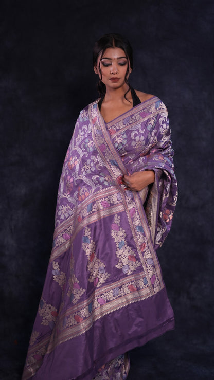 Aradhana: Pure Katan silk handwoven Banarasi saree