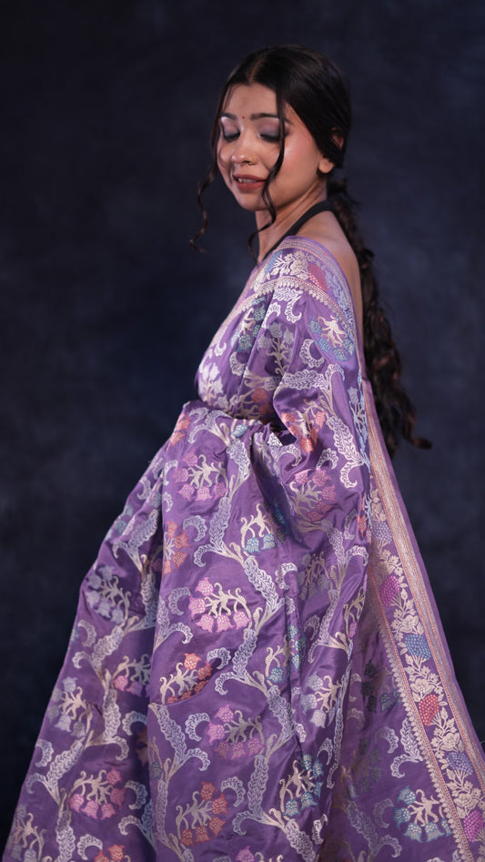 Aradhana: Pure Katan silk handwoven Banarasi saree