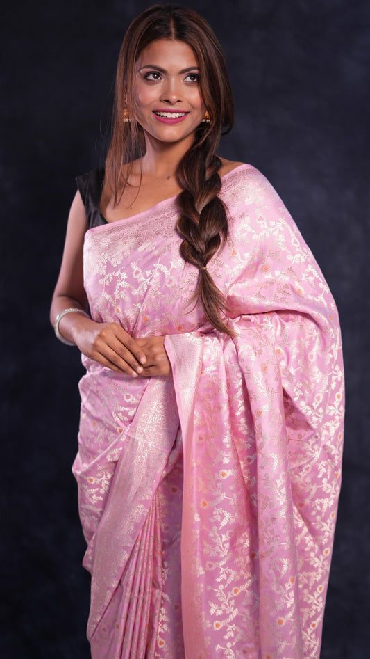 Neelam: Pure Katan silk handwoven Banarasi saree